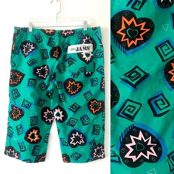 Vintage 80’s Jams retro print long board shorts